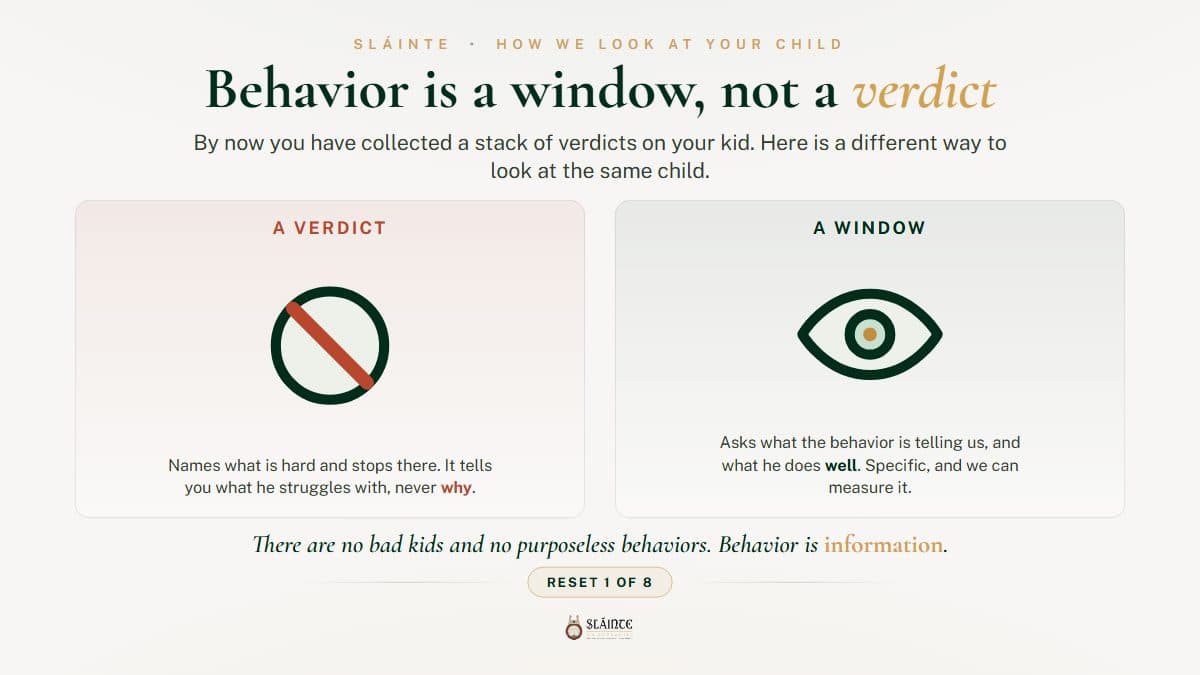 Is a Child's Behavior a Verdict or a Signal?